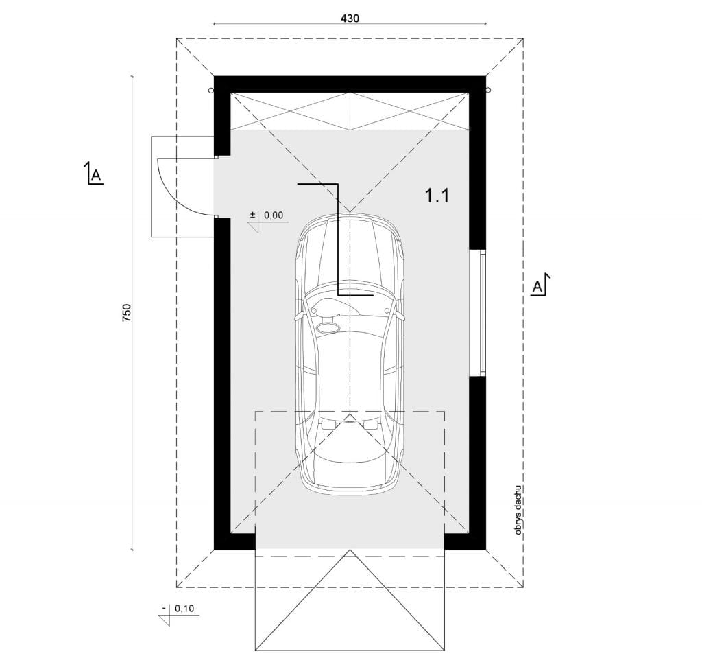 Rzut - inny projekt Projekt garażu SEJ-PRO G001