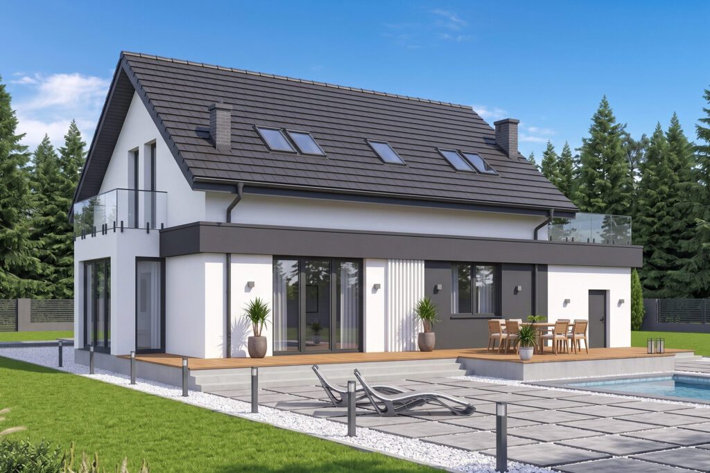 Projekt domu SEJ-PRO 003 ENERGO, odbicie lustrzane