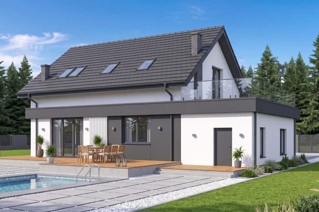 Projekt domu SEJ-PRO 003 ENERGO, odbicie lustrzane